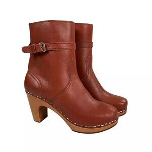 Swedish Hasbeens New Jodhpur Cognac Booties Womens Size EU 36 / US 6 NARROW NEW